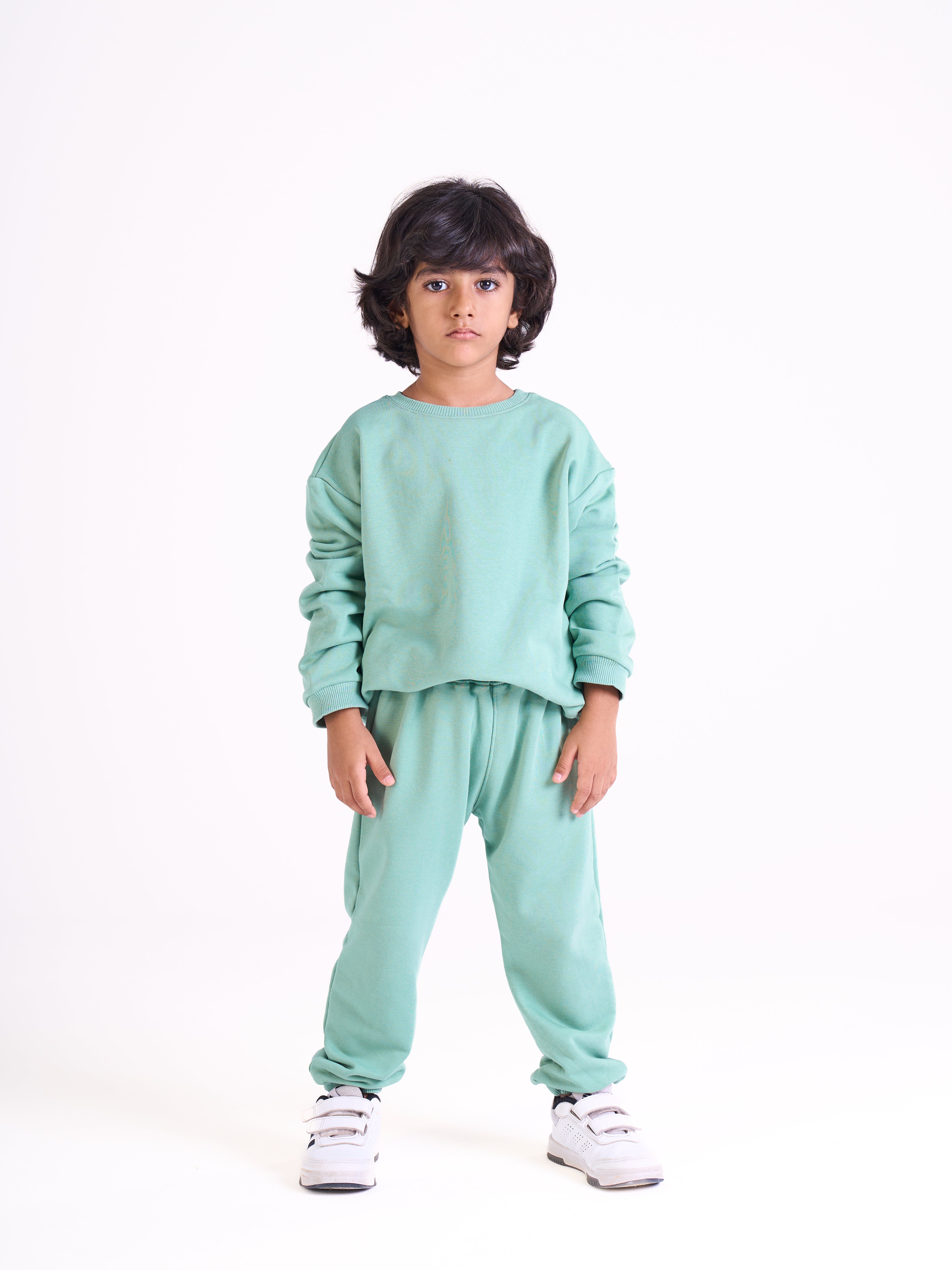Unisex-Cotton Sweat Set -plain - Mint
