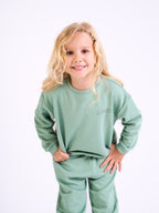 Unisex-  Cotton Sweat Set-Printed logo- Mint