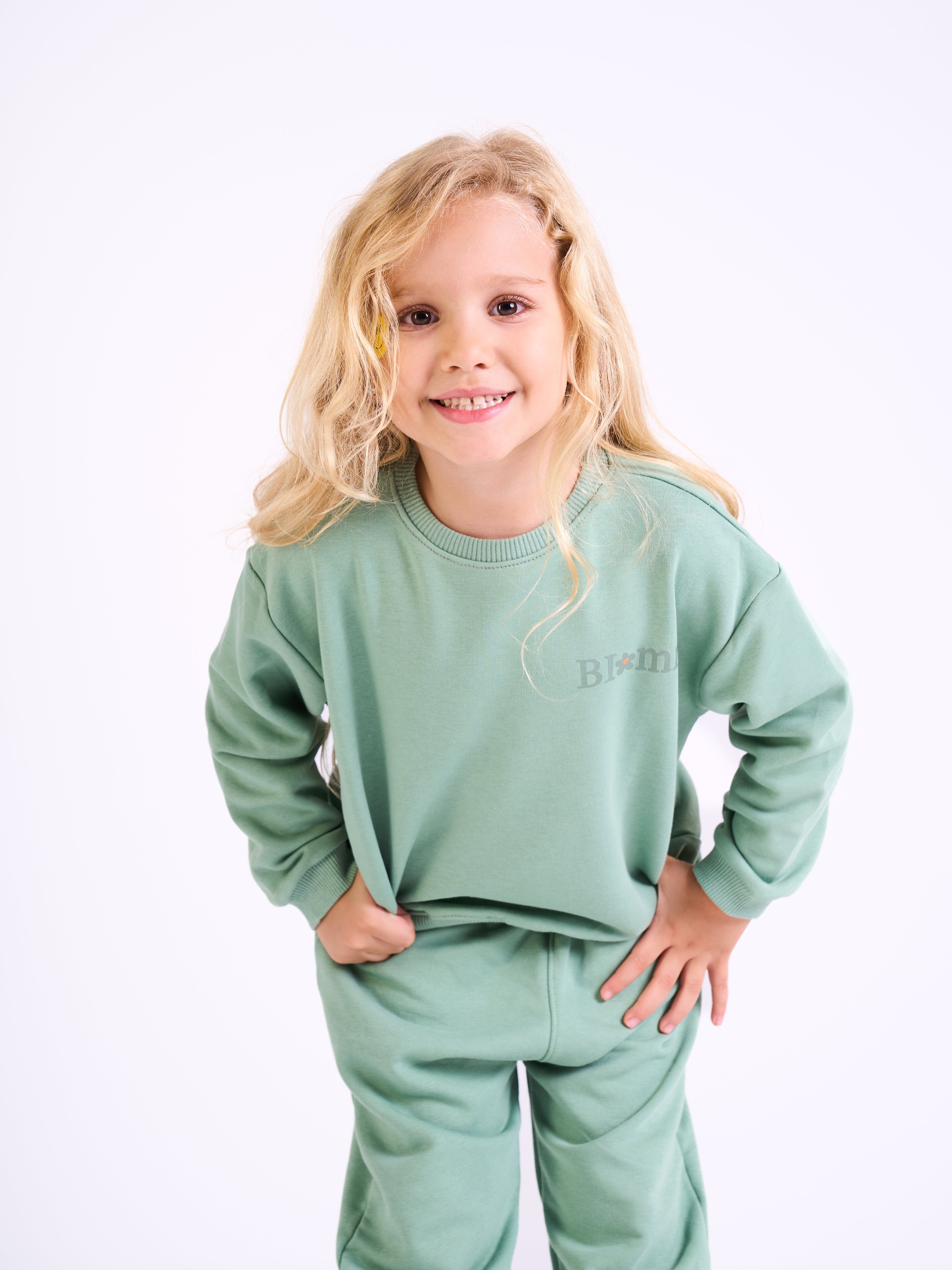 Unisex-  Cotton Sweat Set-Printed logo- Mint