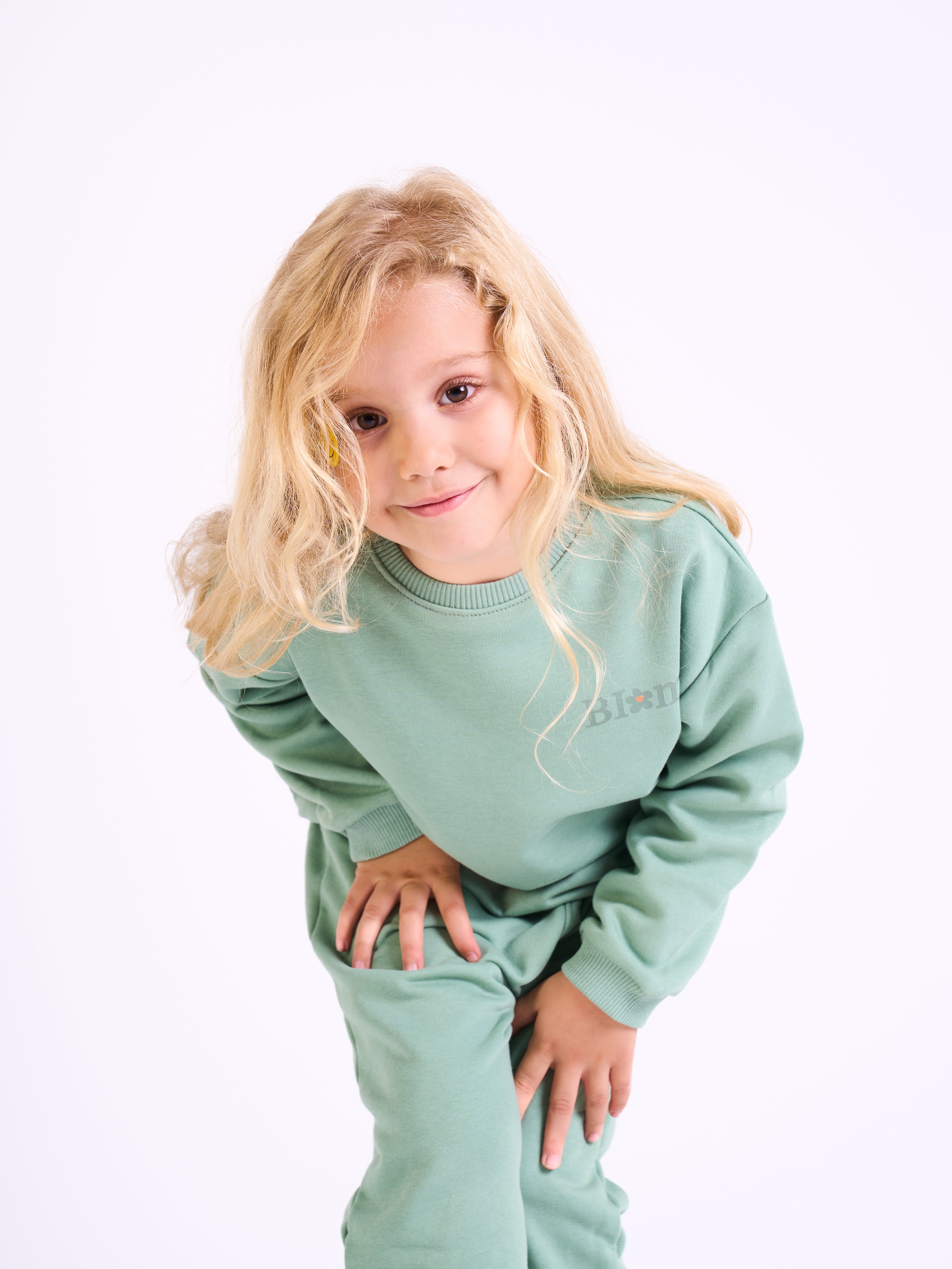 Unisex-Cotton Sweatshirt - Printed logo-Mint