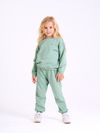 Unisex-  Cotton Sweat Set-Printed logo- Mint