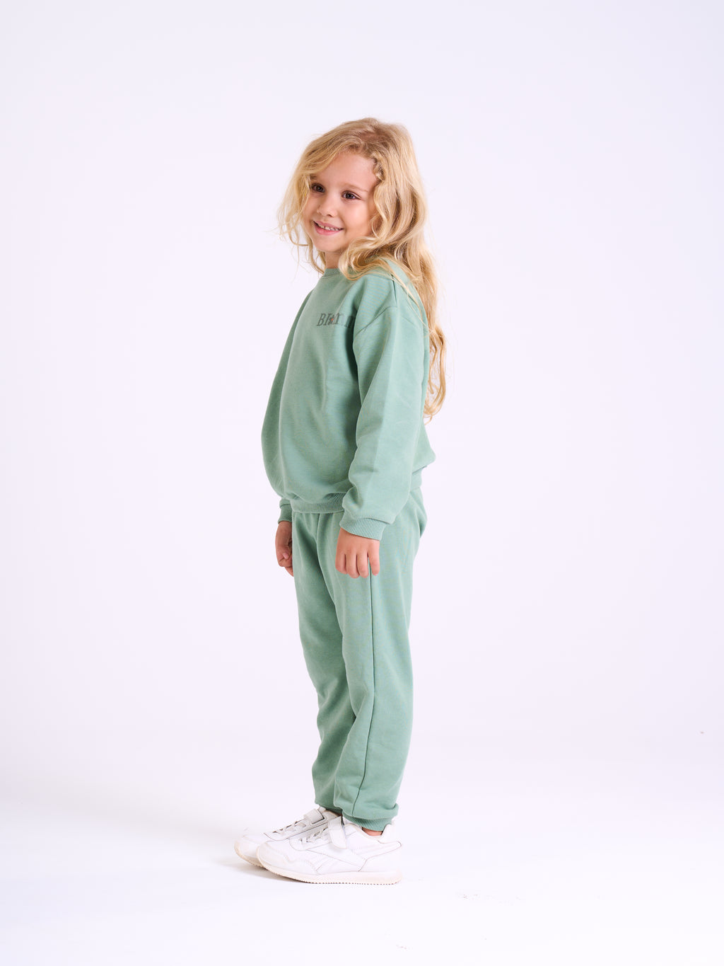 Unisex-  Cotton Sweat Set-Printed logo- Mint