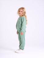 Unisex-  Cotton Sweat Set-Printed logo- Mint