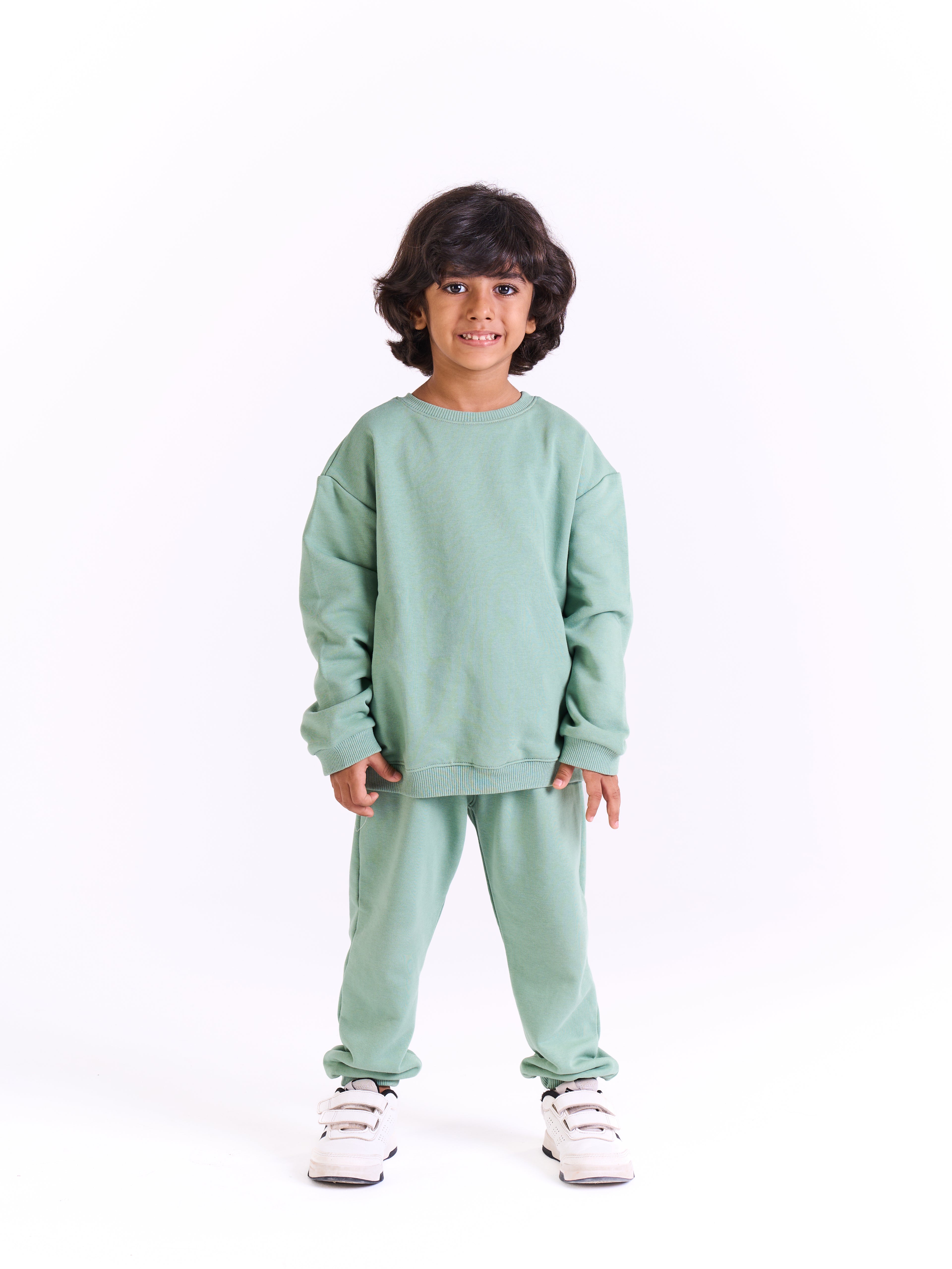 Unisex-Cotton Sweat Set -plain - Mint