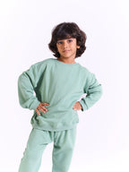 Unisex-Cotton Sweatshirt  -plain -Mint