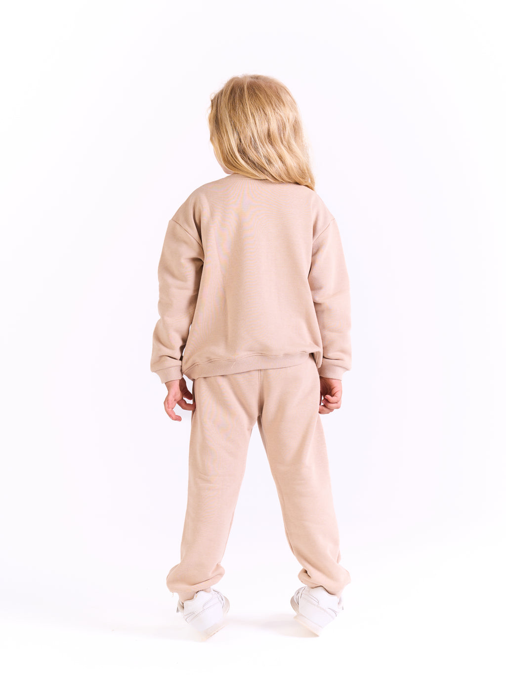 Unisex-Cotton Sweat Set -plain - Beige