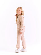 Unisex-Cotton Sweat Set -plain - Beige