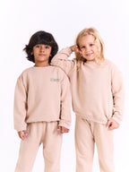 Unisex Cotton Sweatpants-Beige 